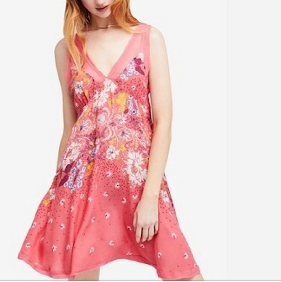 Free People Longwood Printed Slip Dress Fairycore Cottagecore 90's Small - Picture 1 of 5